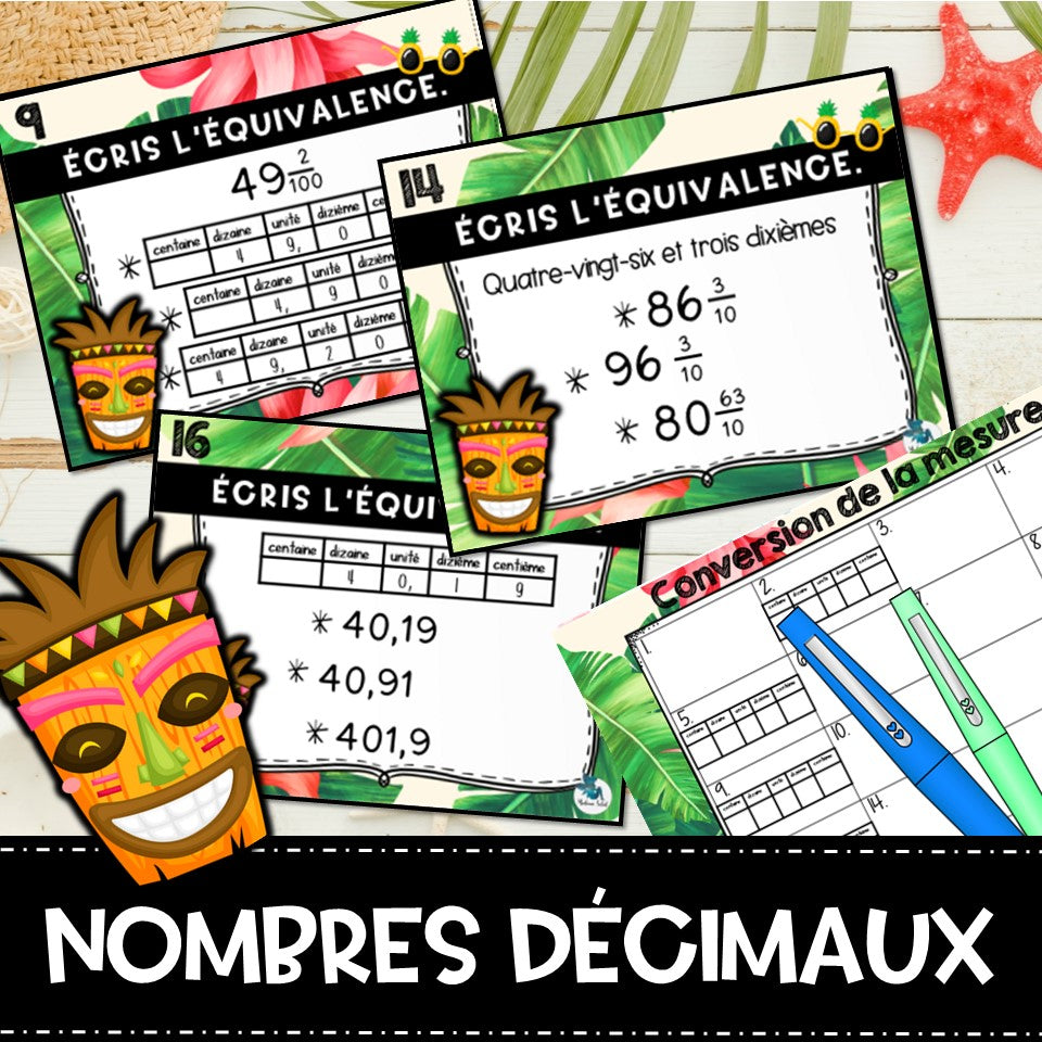 Nombres décimaux et nombres fractionnaires