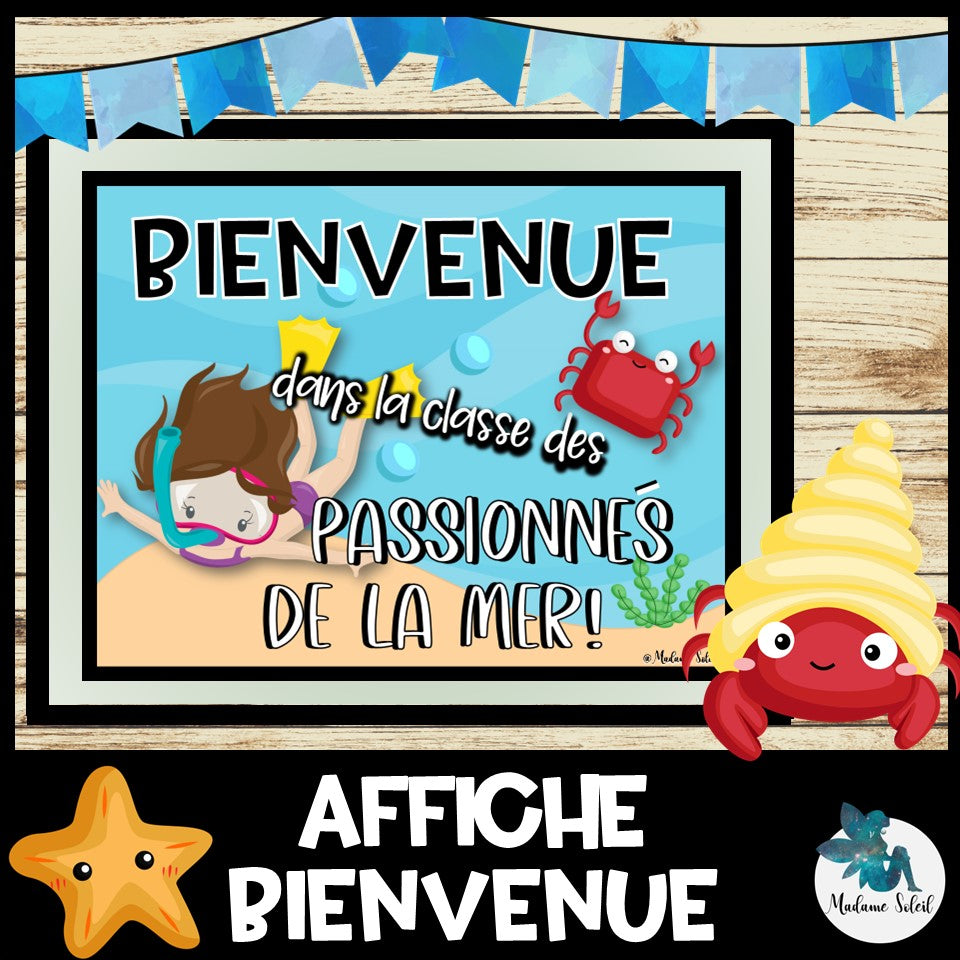 Affiches BIENVENUE Passionnés de la mer!