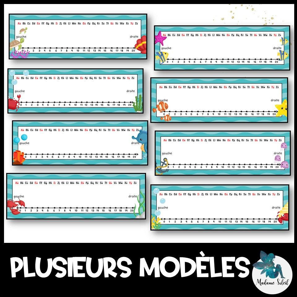 Étiquettes dessus de bureau de l'océan