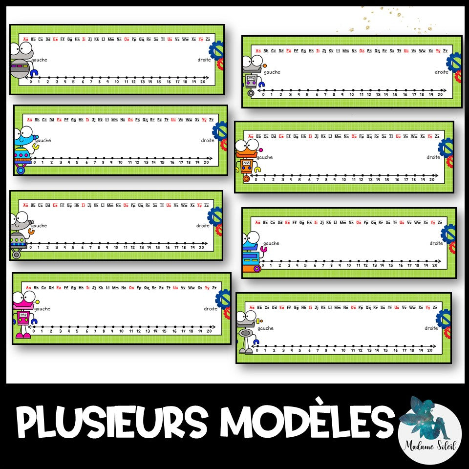 Étiquettes dessus de bureau Thème robot