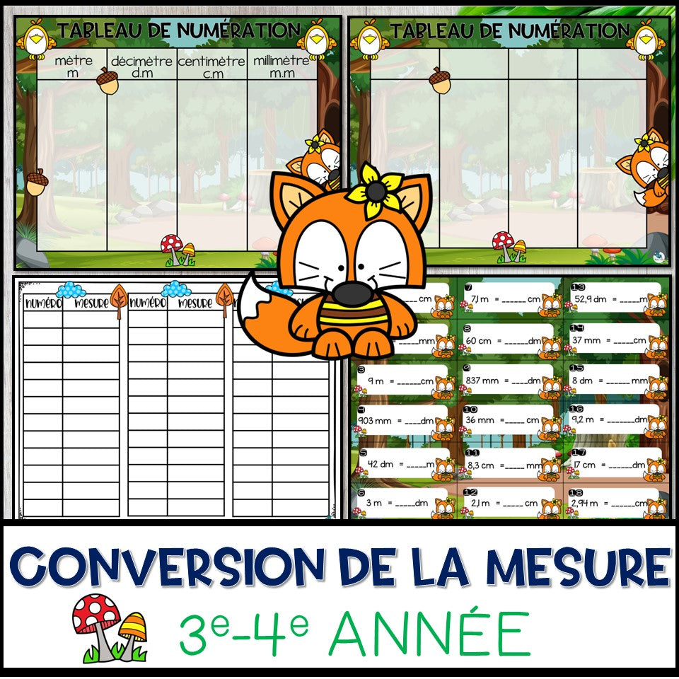 La conversion des unités de mesure