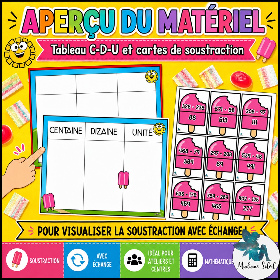 Soustraction avec échange en 2e année