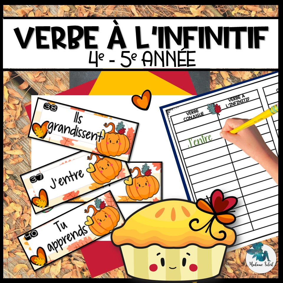 Verbe à l'infinitif de l'automne