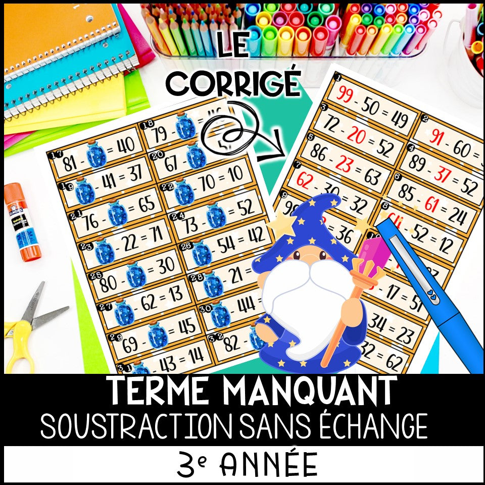 Terme manquant 0-100 Addition sans échange