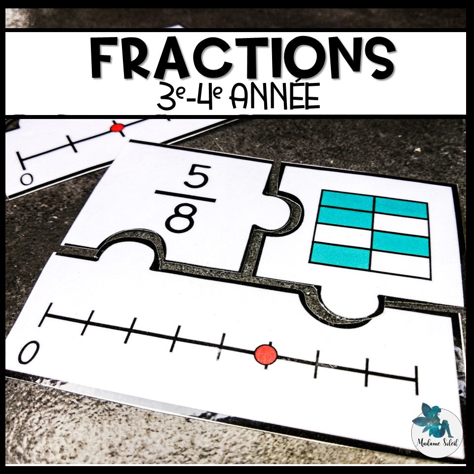 Casse-têtes de fractions en 3e-4e année