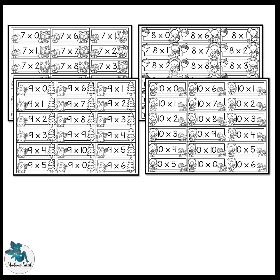 Tables de multiplication 0-10