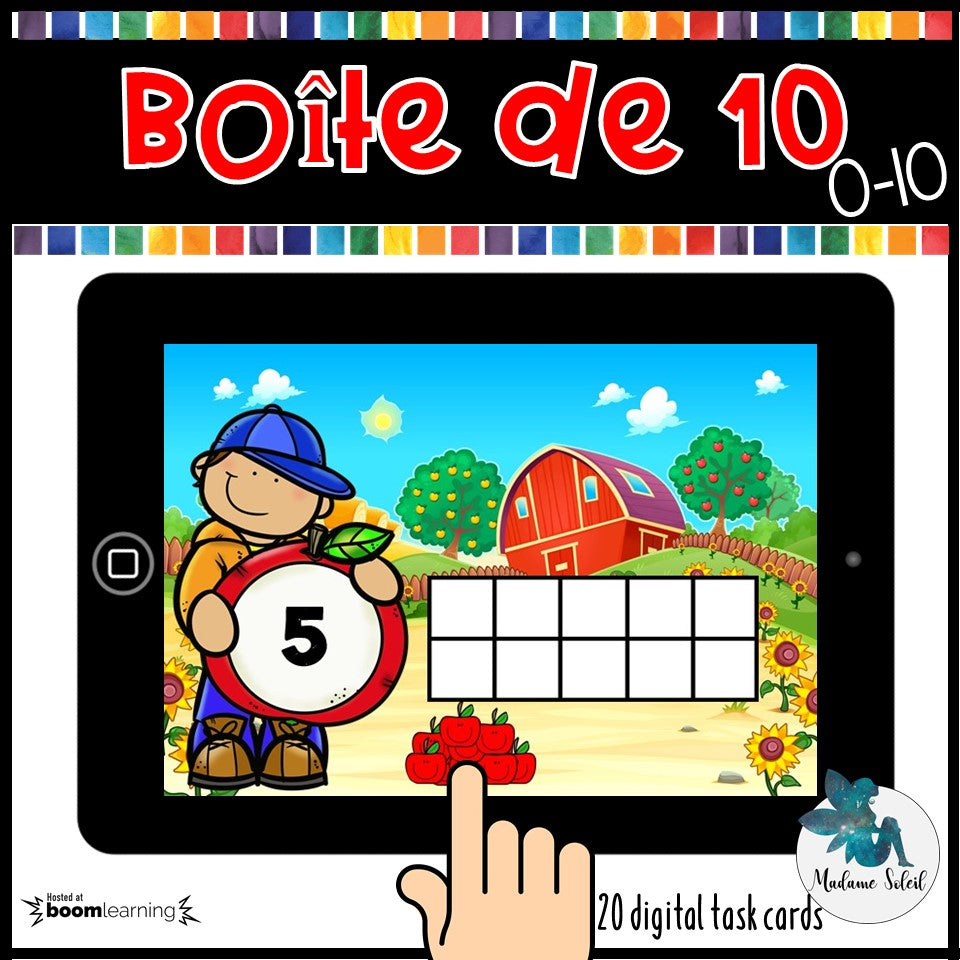 Représente le nombre : les pommes BOOM CARDS
