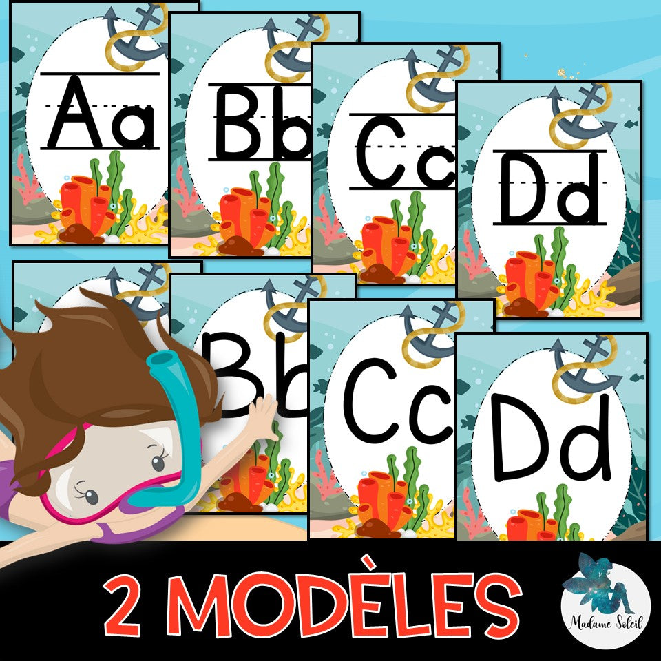 Abécédaire, lettres de l'alphabet - Script