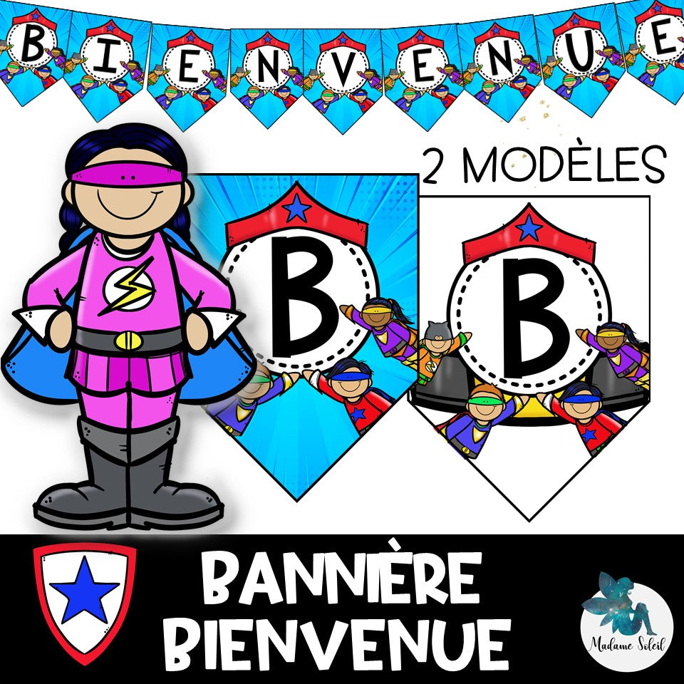 Bannière de la rentrée - BIENVENUE - Super Héros