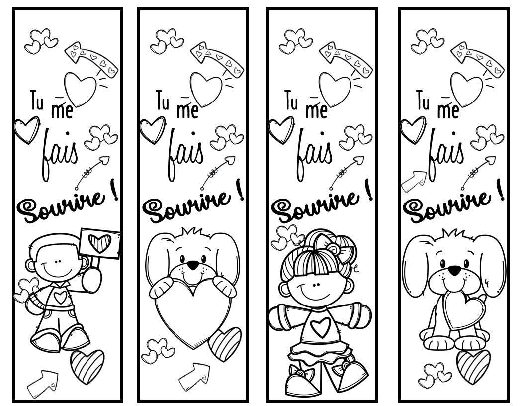 Signet de St-Valentin à colorier!