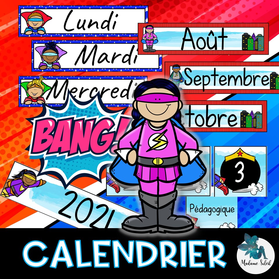 Calendrier de classe - Super Héros