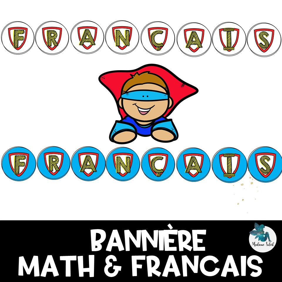 Banderoles Français et Math - Super-héros