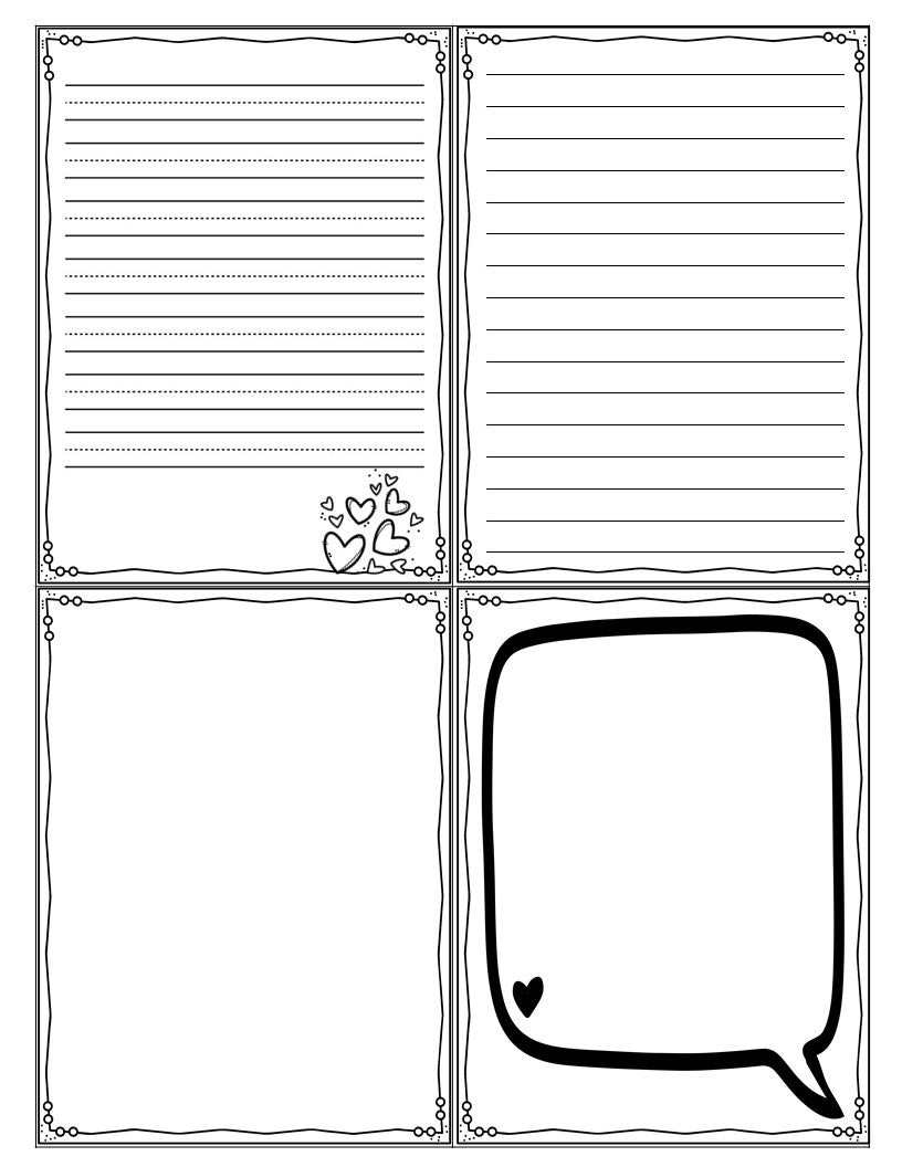 Carte de St-Valentin à colorier