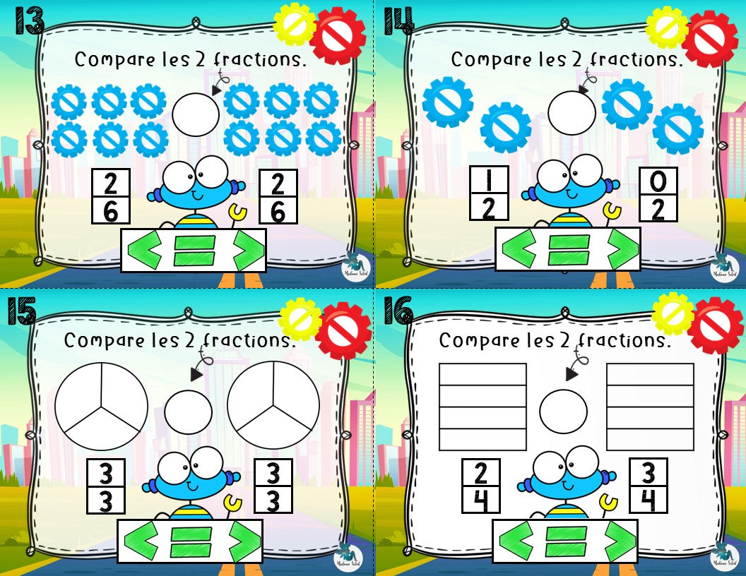 Comparaison de fractions chez les robots