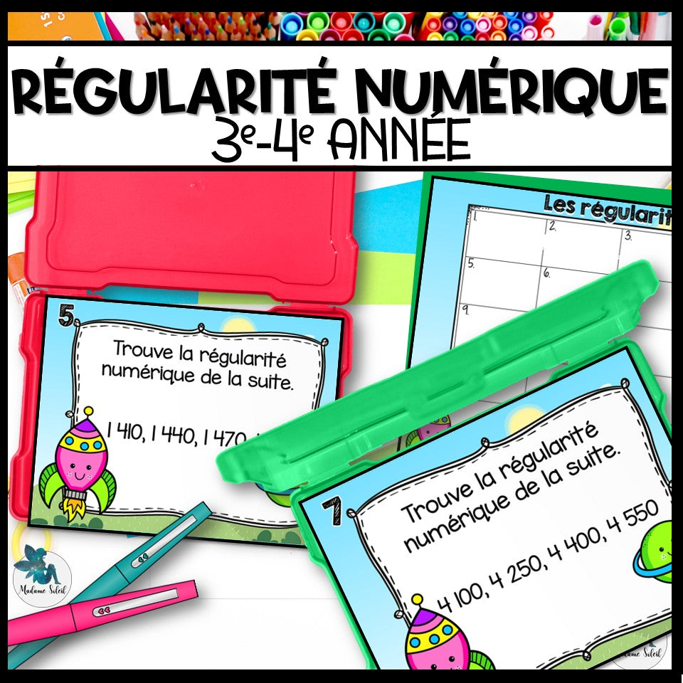 Régularités numériques en 3e et 4e année : Espace