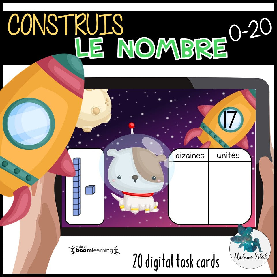 Nombre de 0-20 : dizaine, unité Boom Cards