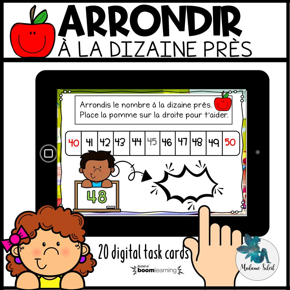 Arrondir à la dizaine près Boom Cards