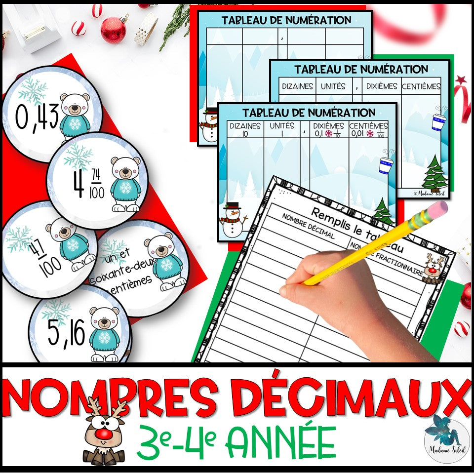 Nombres décimaux de l'hiver