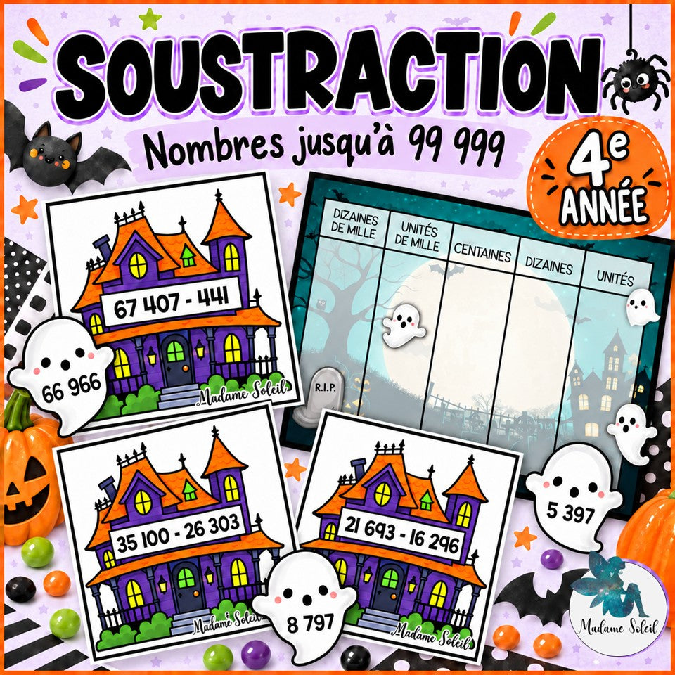 Soustraction de 4e année : Halloween