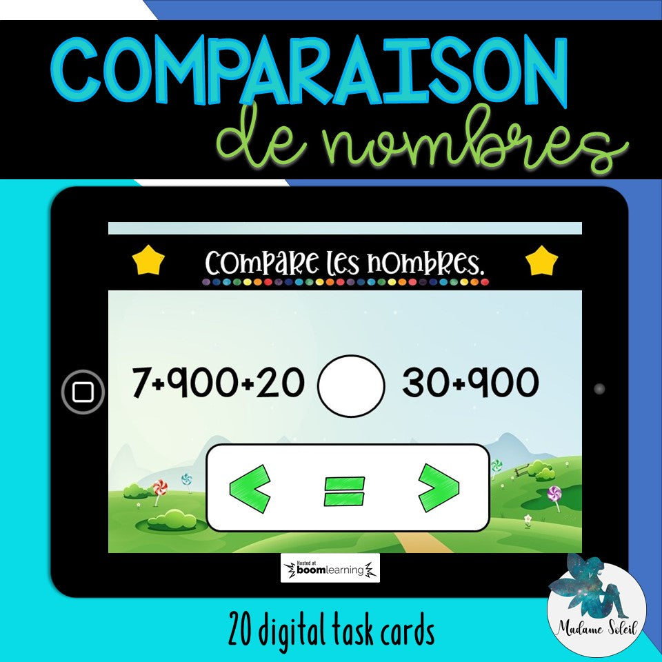Compare les nombres BOOM CARDS