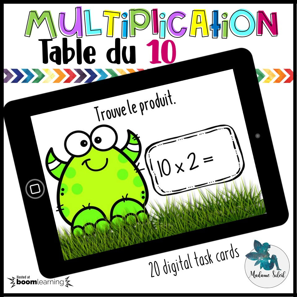 Table de multiplication : 10 - Boom Cards