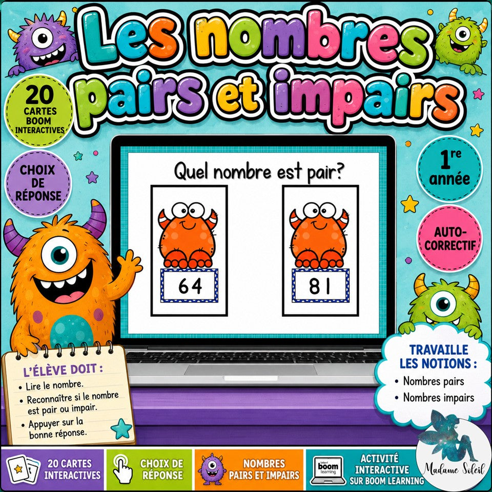 Pair impair chez les monstres : Boom card