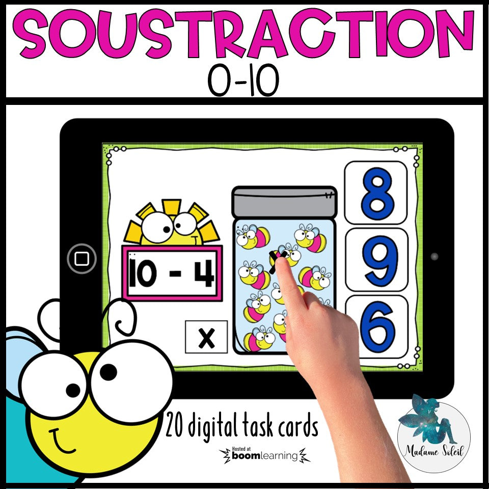 Soustraction 0-10 Boom Cards