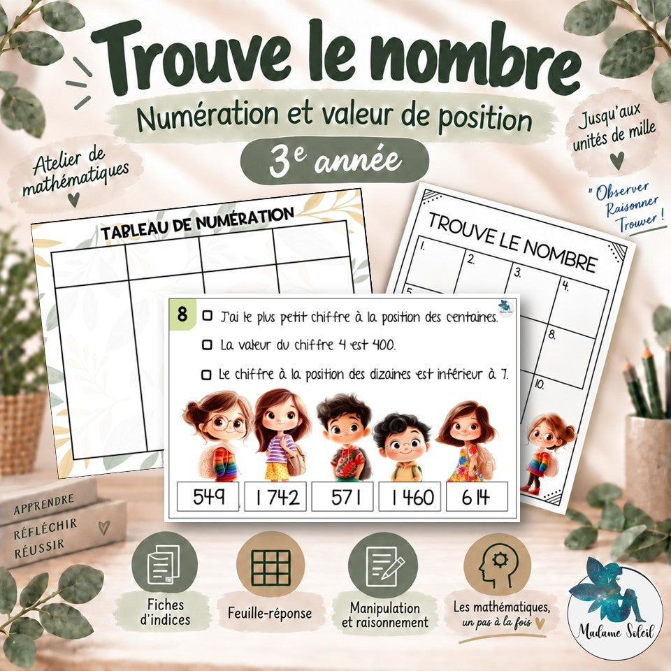 Trouve le nombre – Numération et valeur de position jusqu’à 2 900