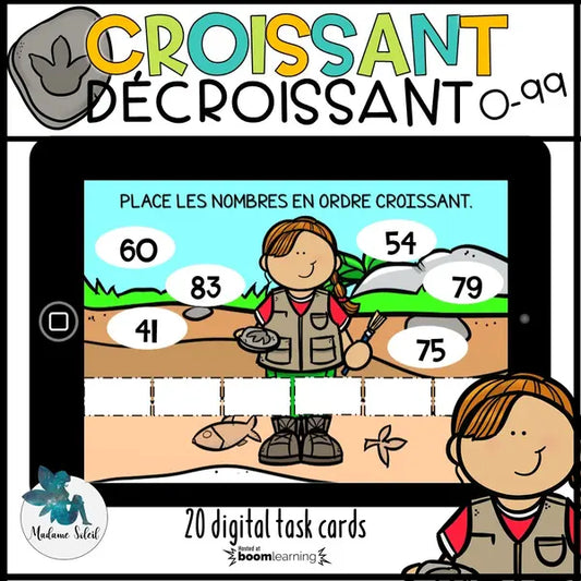 Ordre croissant décroissant 0-99 BOOMS CARDS