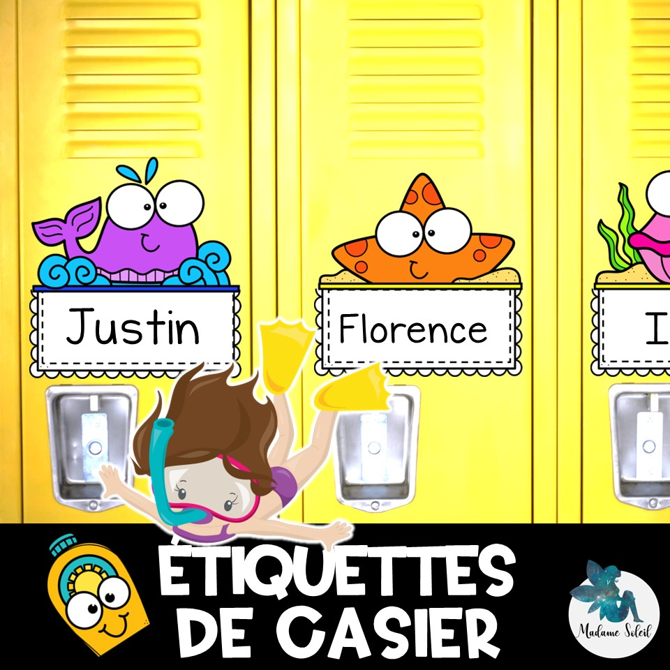 Étiquettes de casier - Océan