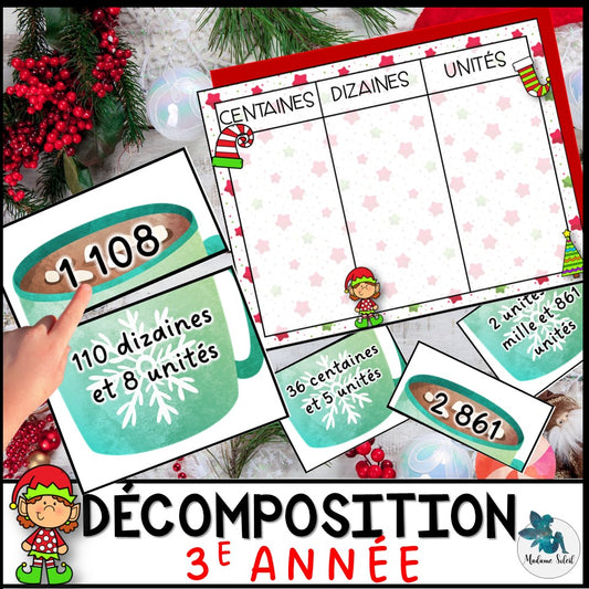 Décomposition de nombres 0 - 4 000 de Noël