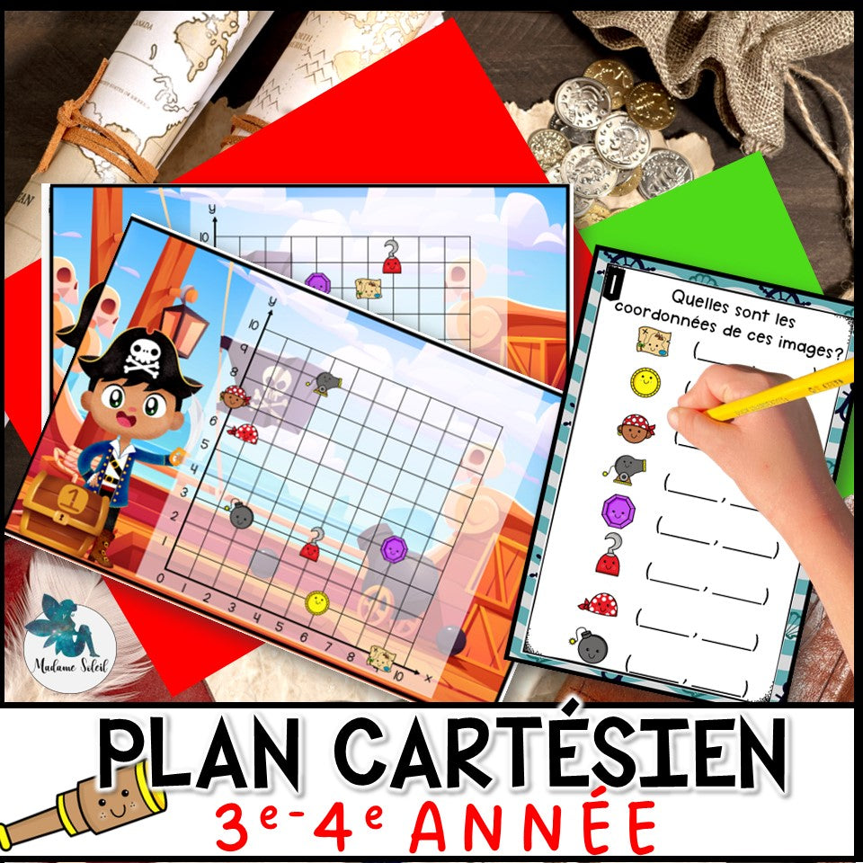 Le plan cartésien du pirate. Activité de géométrie