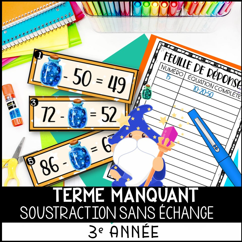 Terme manquant 0-100 Addition sans échange