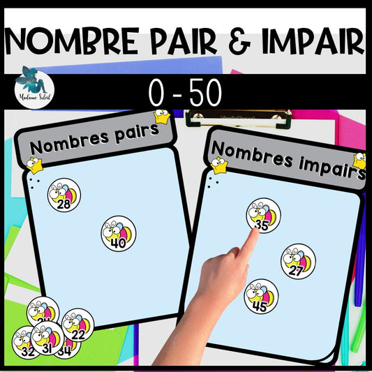 Nombre pair et impair 0-50 Les insectes