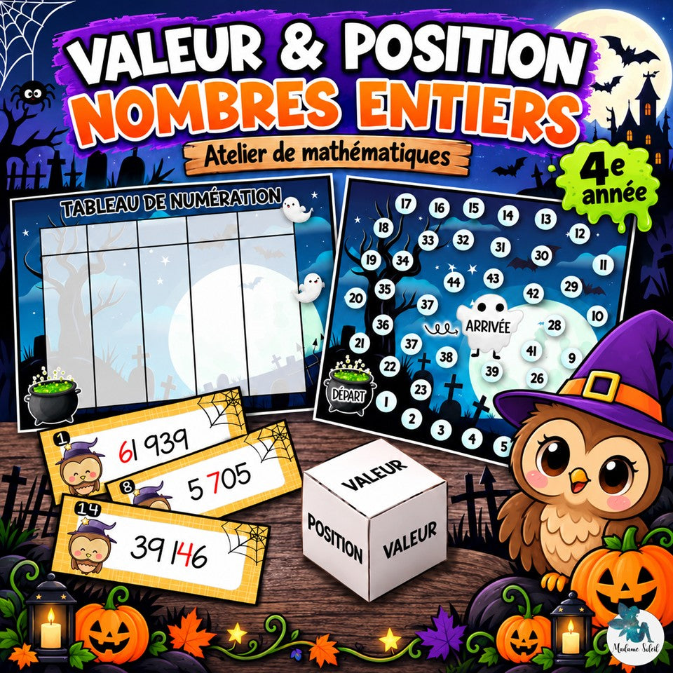 Valeur et position en 4e année 0 - 99 999 : Halloween