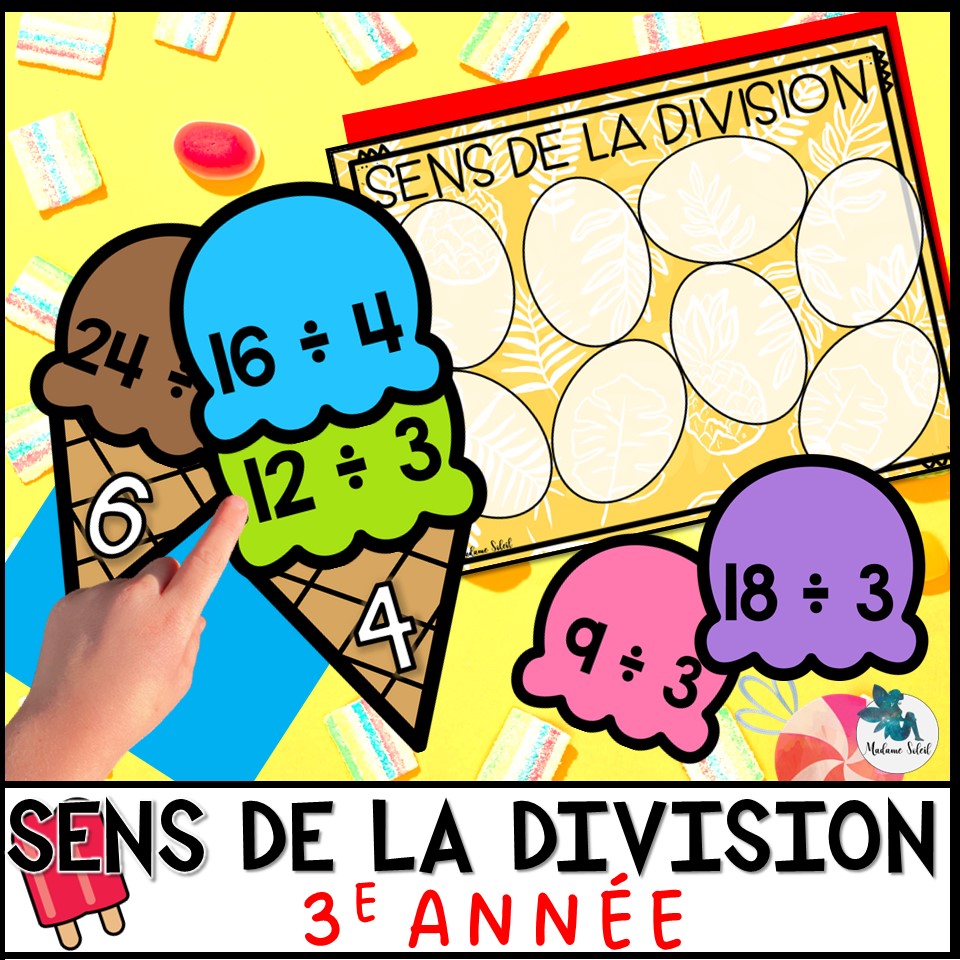 Sens de la division avec la crème glacée