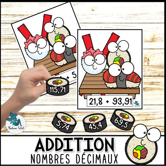 Addition de nombres décimaux en 4e année