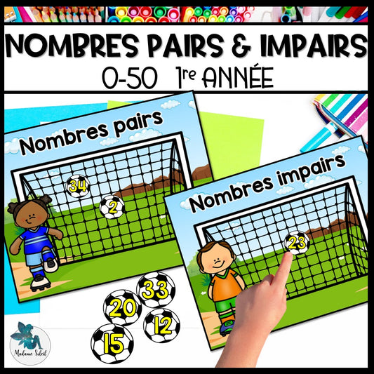 Nombres pairs et impairs 0-50 au soccer
