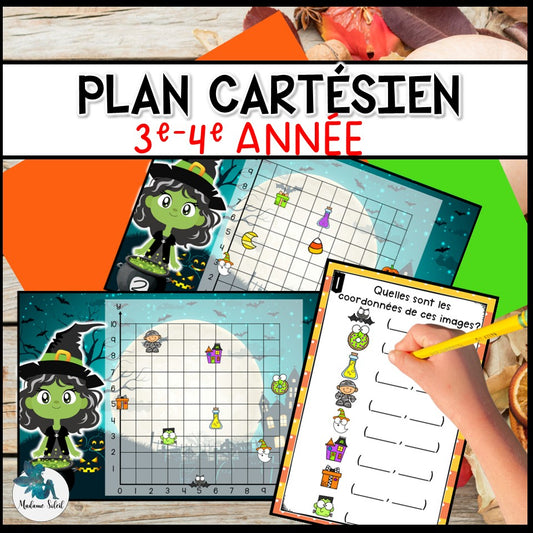 Le plan cartésien de l'Halloween. Activité de géométrie