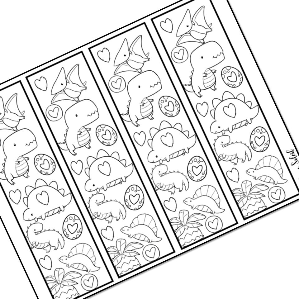 Signet de St-Valentin de dinosaure à colorier!