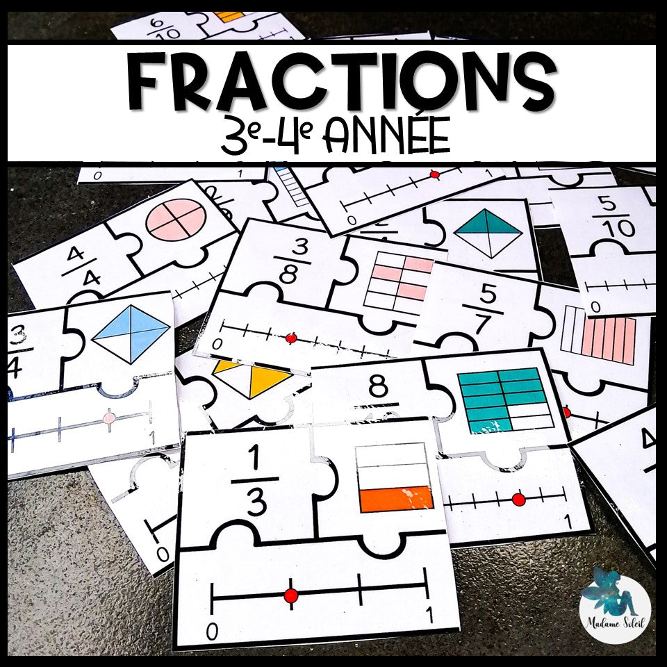 Casse-têtes de fractions en 3e-4e année