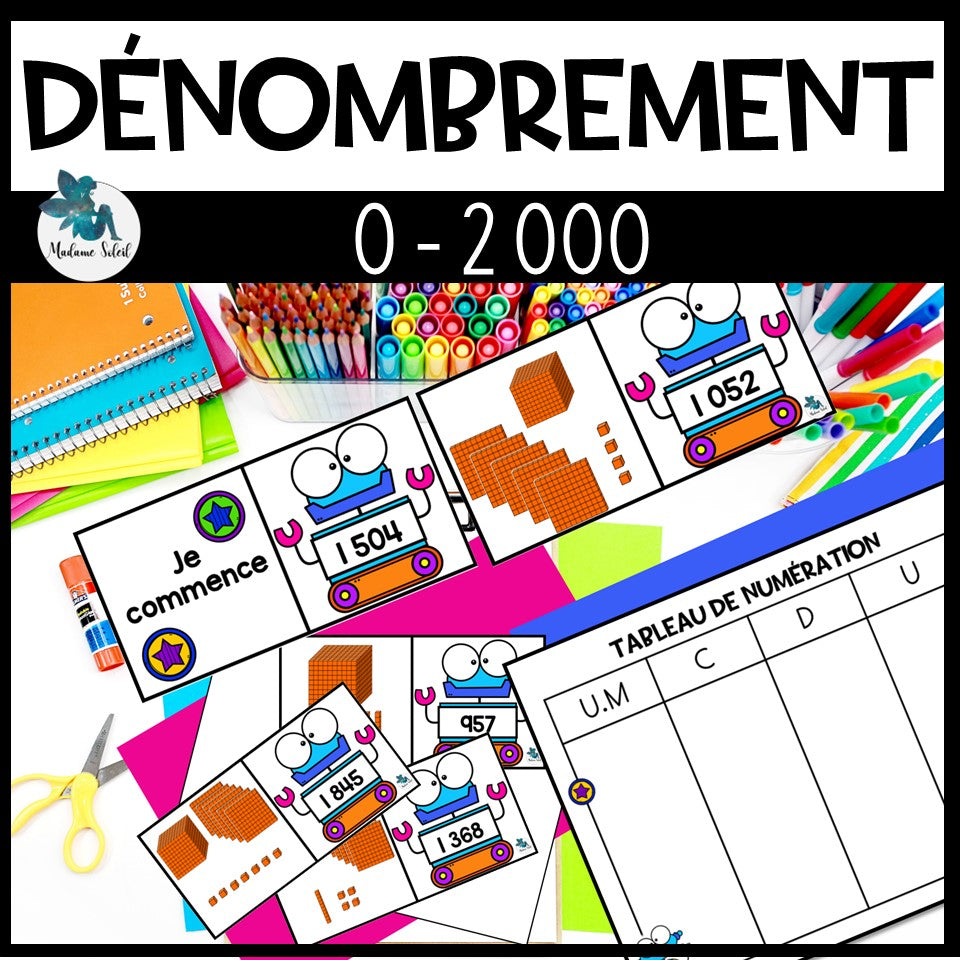 Les nombres de 0 à 2 000 Le dénombrement