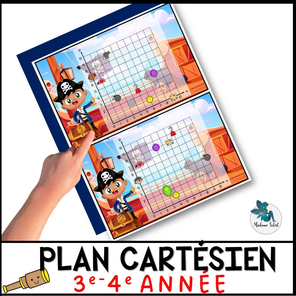 Le plan cartésien du pirate. Activité de géométrie