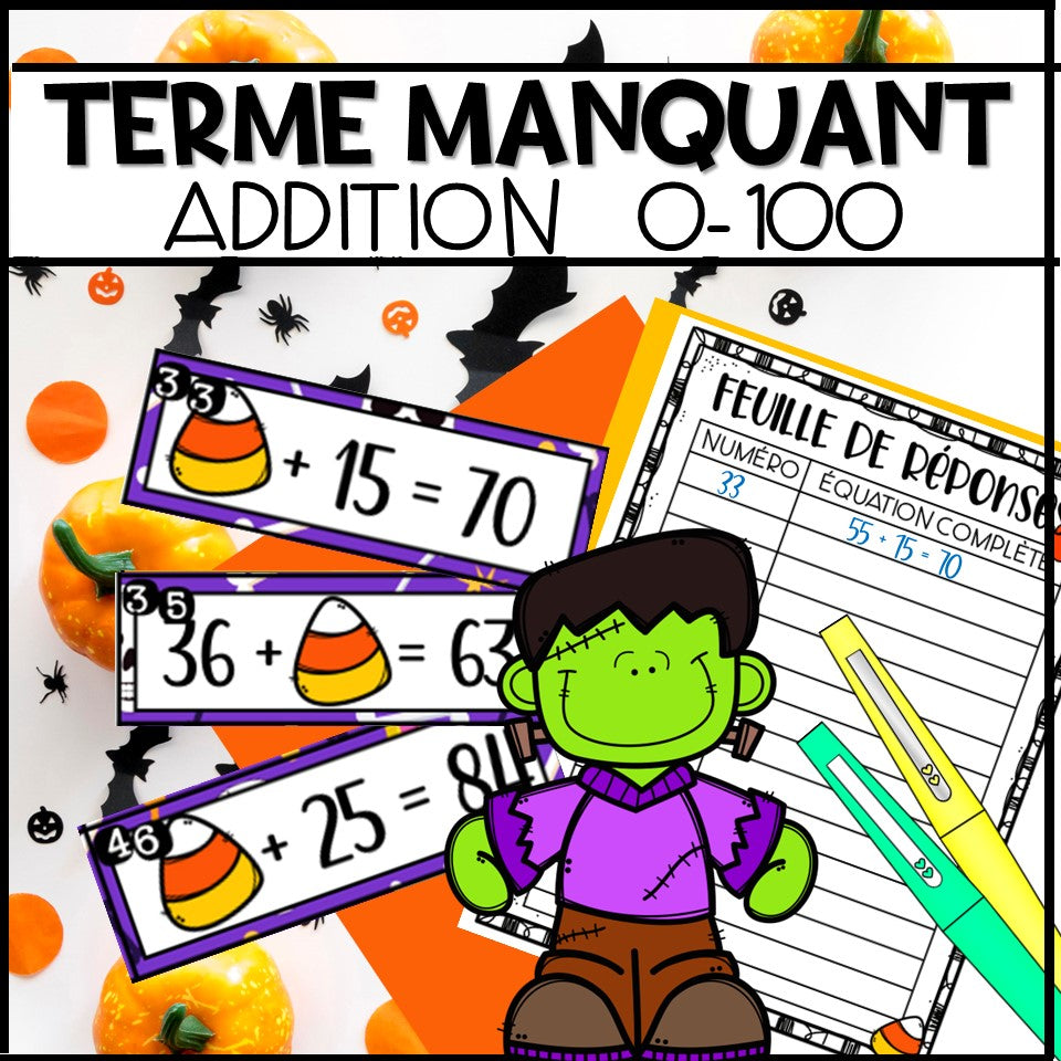 Terme manquant de l'Hallloween 0-100 Addition