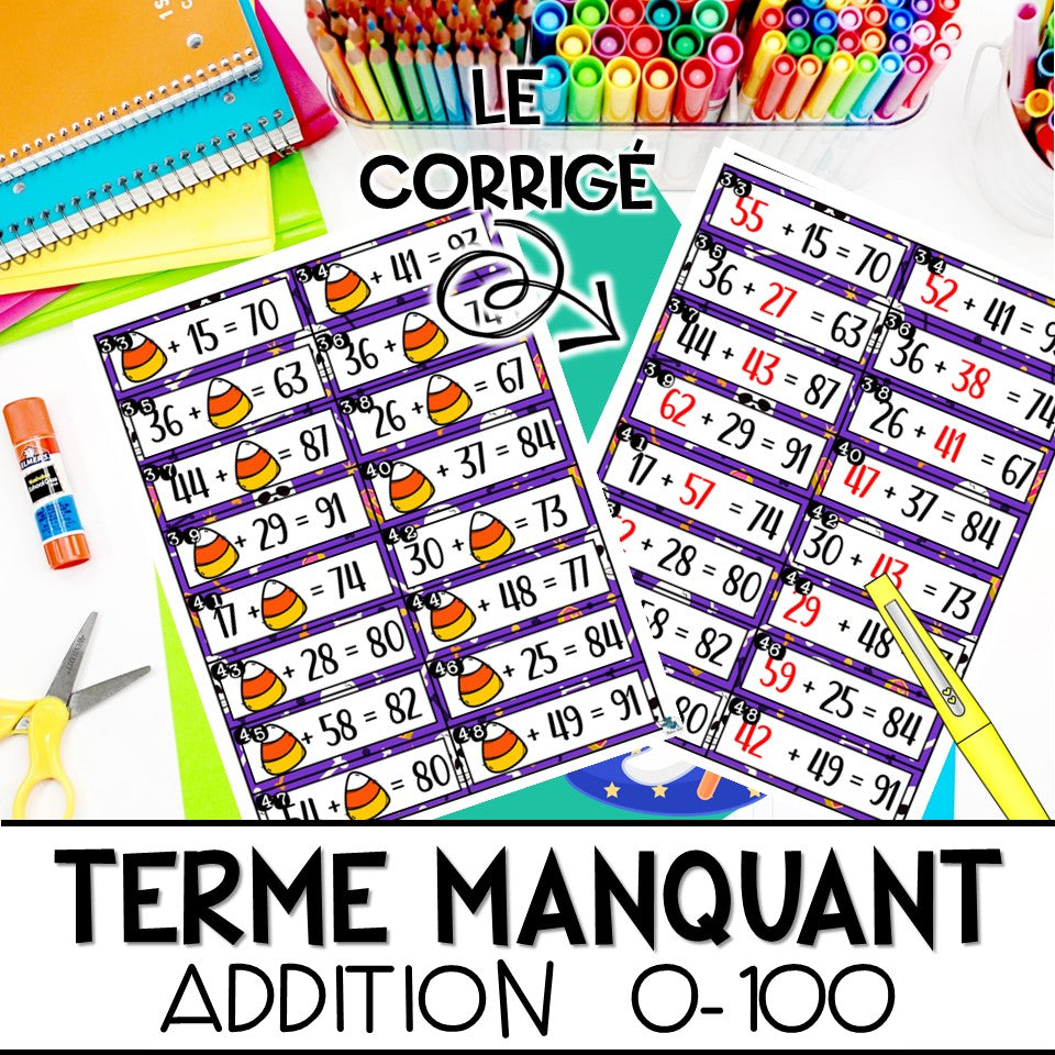 Terme manquant de l'Hallloween 0-100 Addition