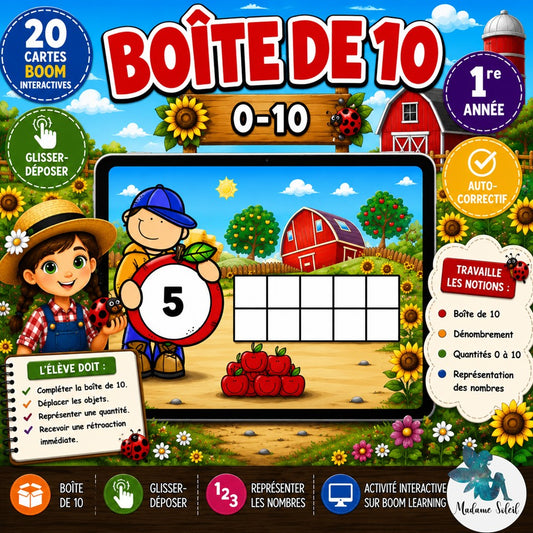 Représente le nombre : les pommes BOOM CARDS