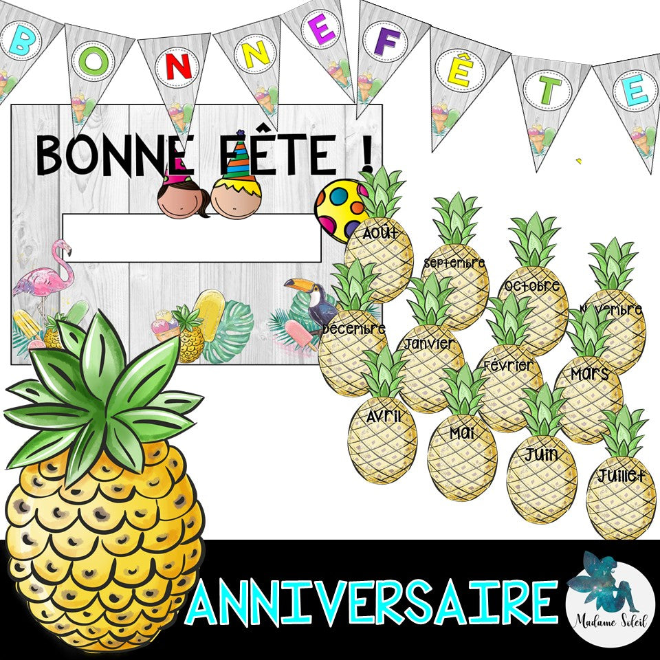 Affichage d'anniversaires Tropical