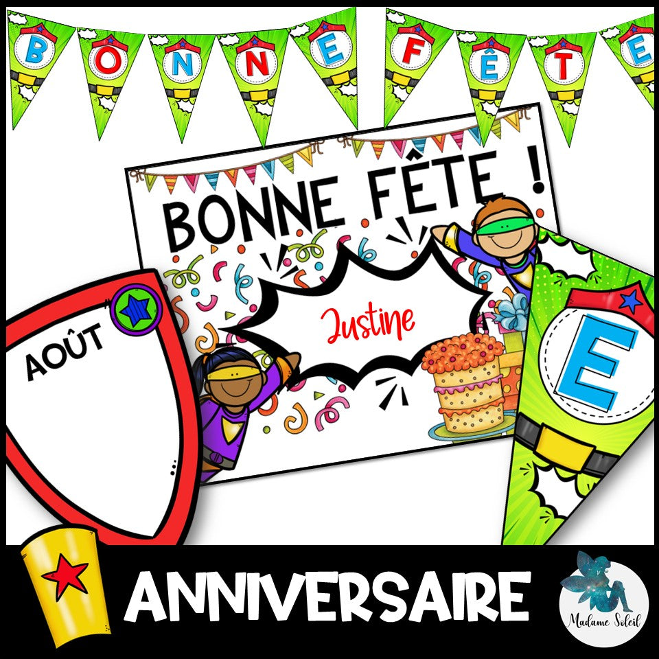 Affichage d'anniversaire Super-héros