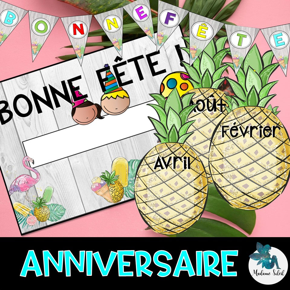 Affichage d'anniversaires Tropical