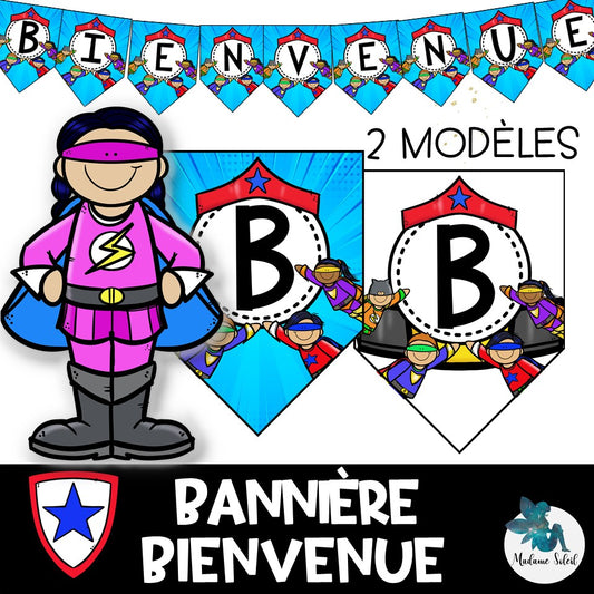 Bannière de la rentrée - BIENVENUE - Super Héros